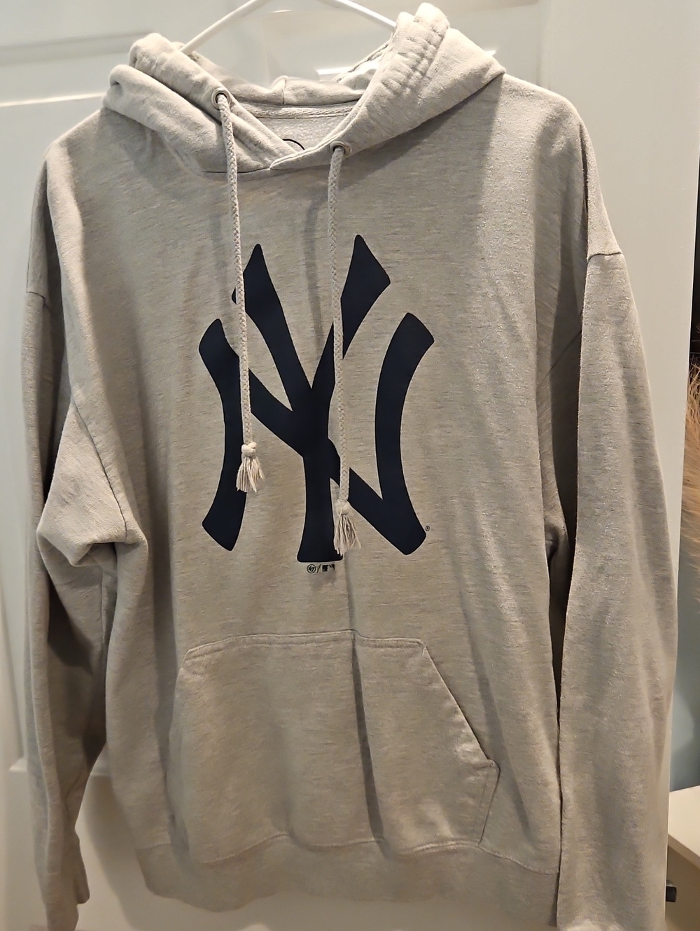 47 Men's New York Yankees Gray Hoodie with Navy Logo